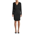 thumbnail image 1 of VINCE CAMUTO Womens Black Long Sleeve Above The Knee Faux Wrap Cocktail Dress S, 1 of 3