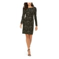 thumbnail image 1 of VINCE CAMUTO Womens Black Long Sleeve Above The Knee Sheath Cocktail Dress 2, 1 of 4