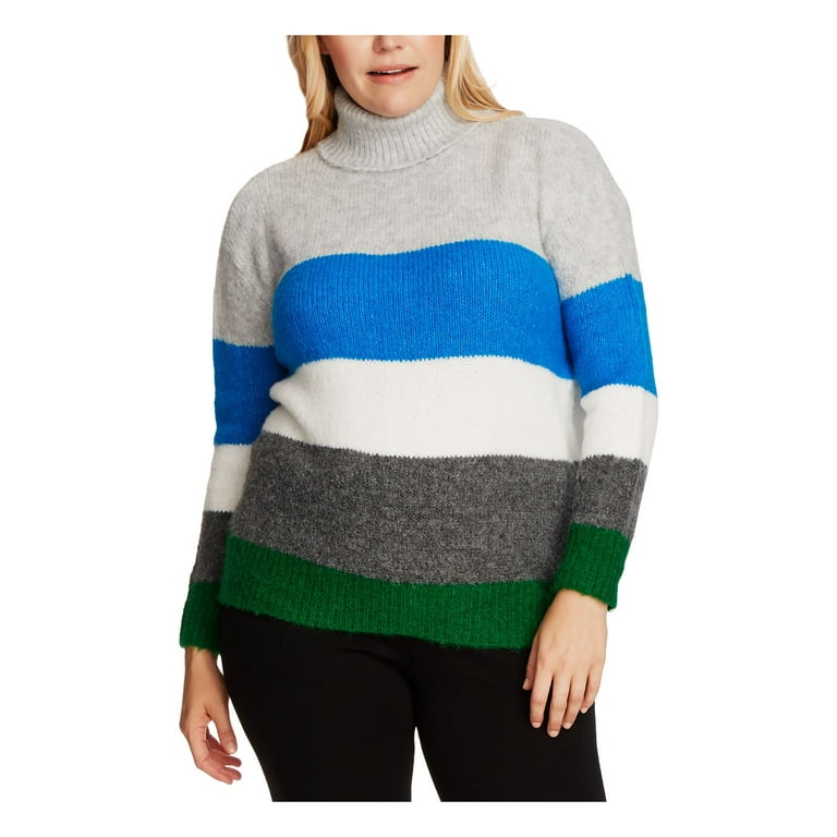 Vince Camuto Women's Stripe Mock Neck Sweater