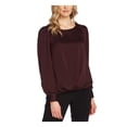 thumbnail image 1 of VINCE CAMUTO Womens Burgundy Solid Long Sleeve Boat Neck Top Size: L, 1 of 3