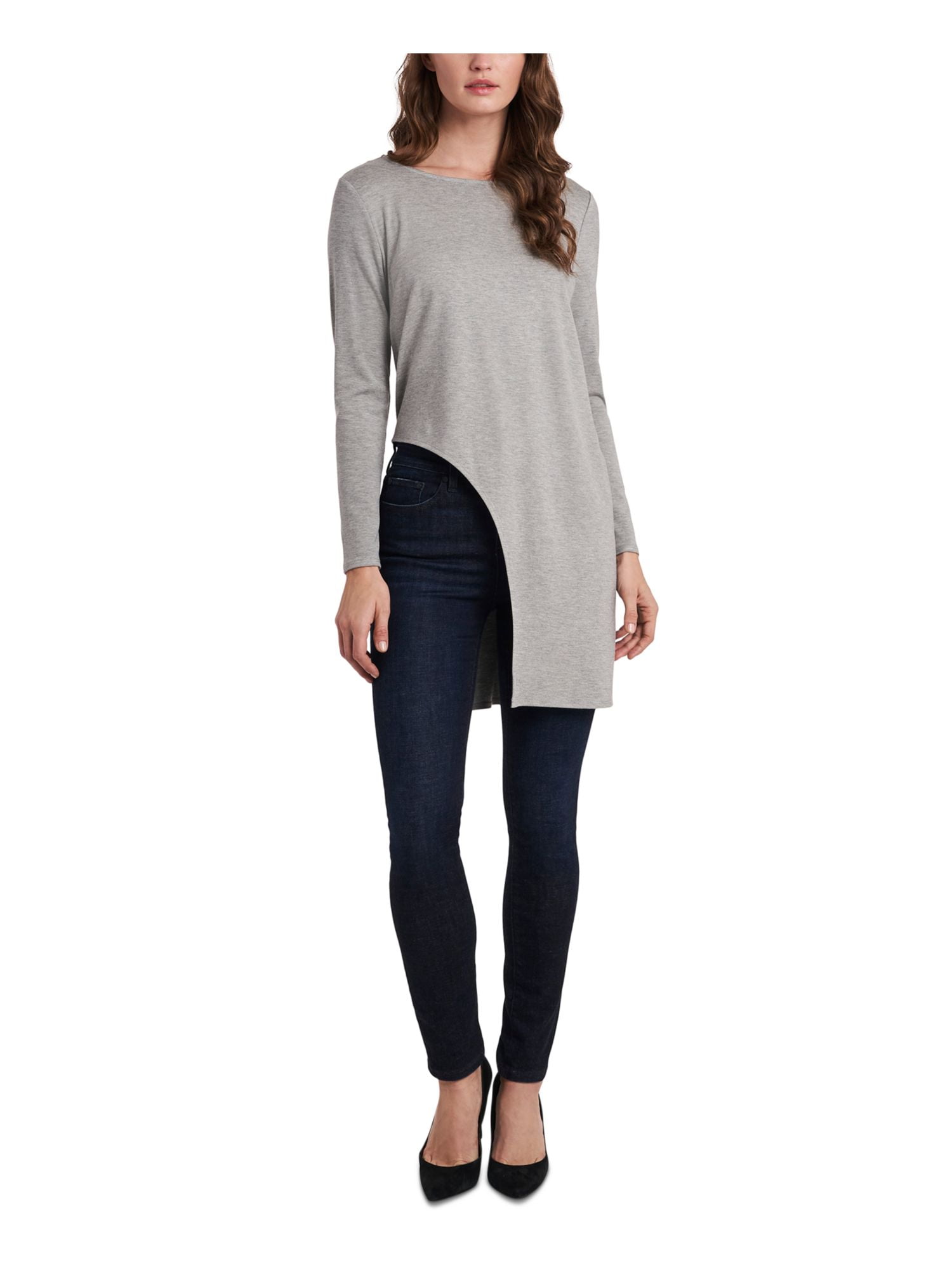 Asymmetrical shoulder cutout turtleneck cotton blend sweater vince camuto sale