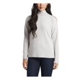thumbnail image 1 of VINCE CAMUTO Womens Gray Stretch Rhinestone Cold Shoulder Heather Long Sleeve Turtle Neck Top S, 1 of 4