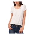 thumbnail image 1 of VINCE CAMUTO Womens Ivory Short Sleeve Scoop Neck Top XS, 1 of 2