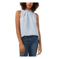 thumbnail image 1 of VINCE CAMUTO Womens Light Blue Ruffled Pleated Keyhole Back Sleeveless Mock Neck Top Plus 2X, 1 of 4