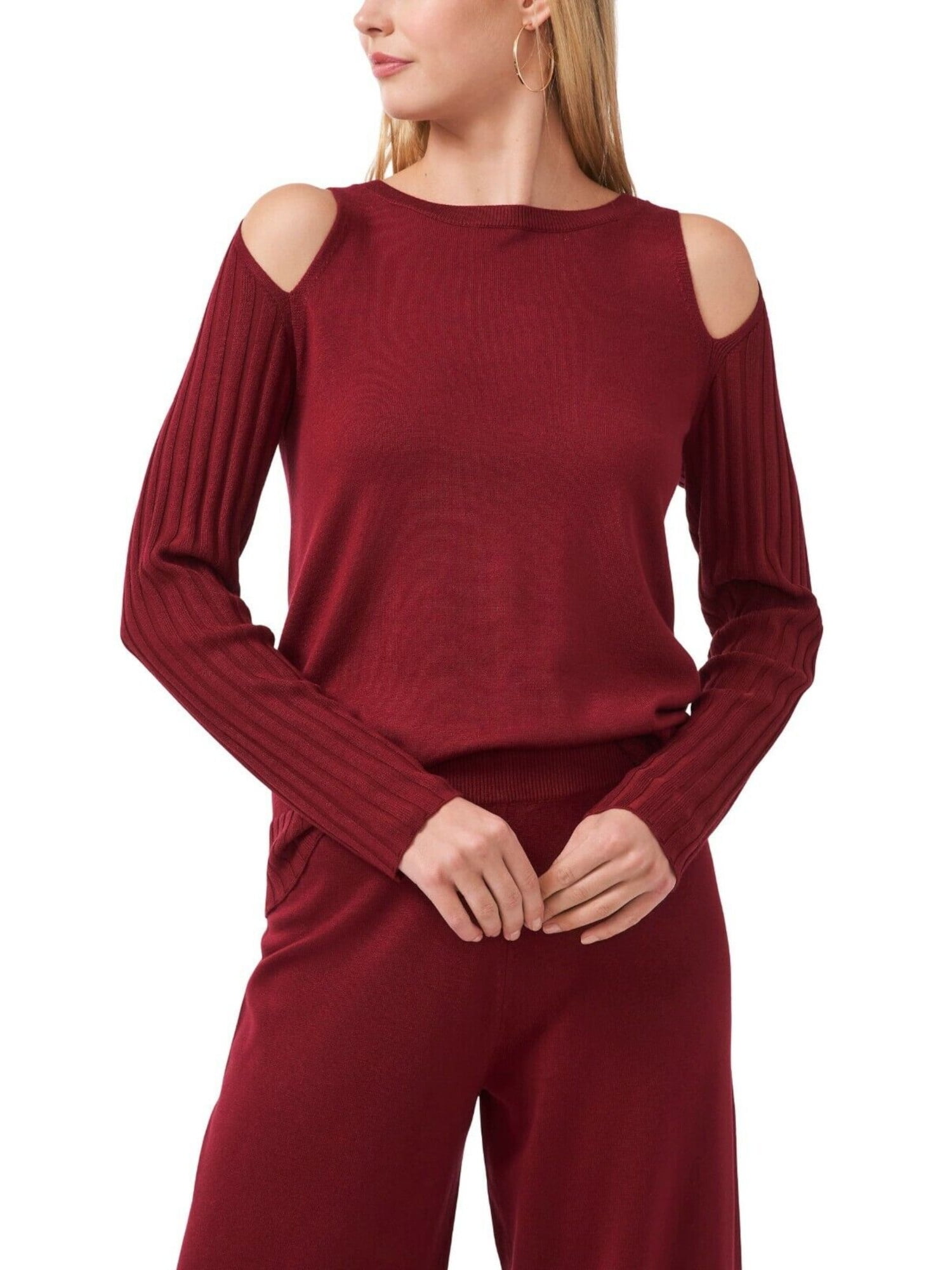 VINCE CAMUTO Women's Dress buy Sweater Midi Long Sleeve Crew Neck Holiday Red L NWT