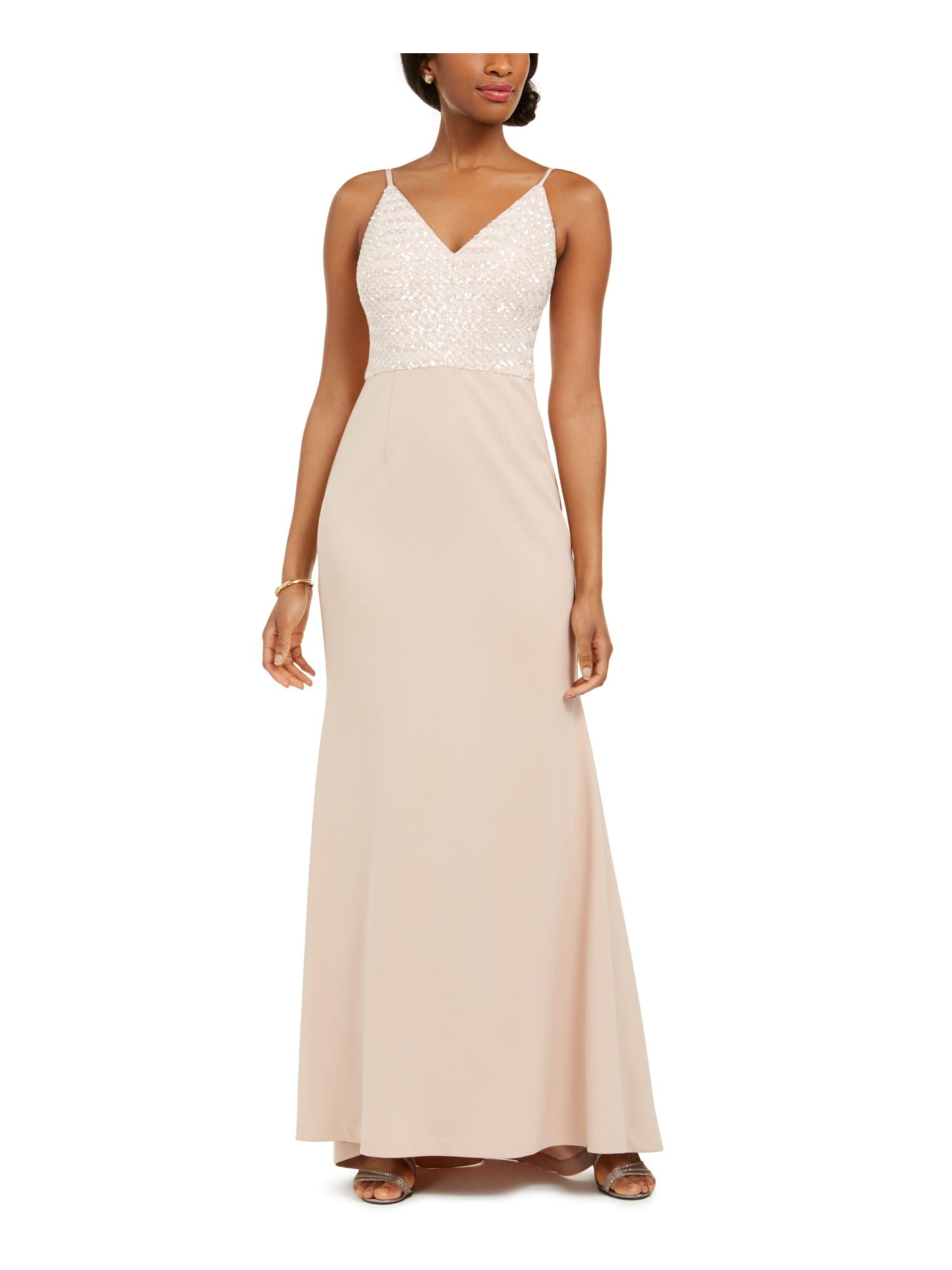Vince Camuto Sleeveless V-Neck Satin Gown