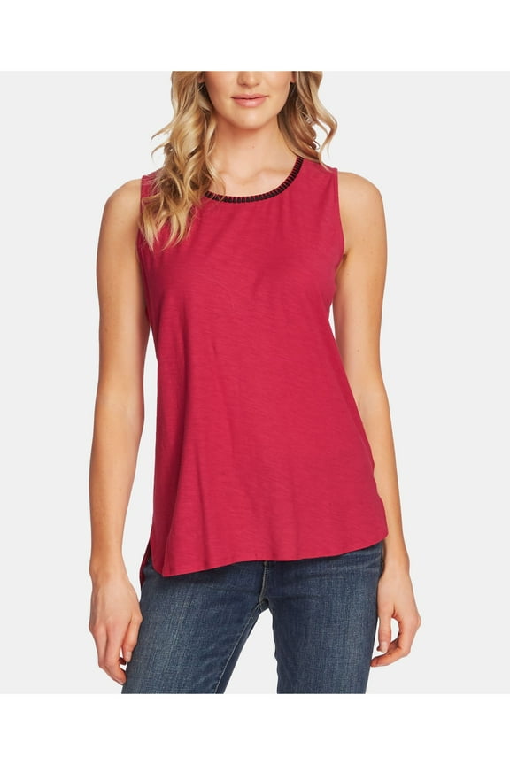 Womens Pink Sleeveless Jewel Neck Tank Top M