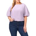thumbnail image 1 of VINCE CAMUTO Womens Purple Darted Keyhole Back Pullover Vented Balloon Sleeve Round Neck Top Plus 2X, 1 of 1