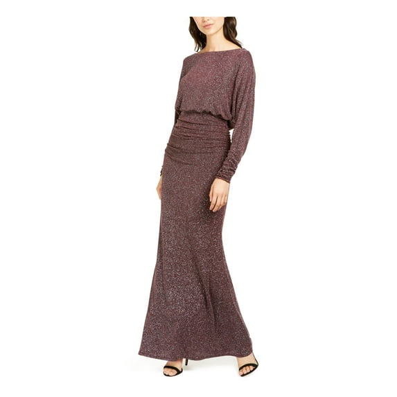 VINCE CAMUTO Womens Purple Long Sleeve Maxi Blouson Formal Dress Size: 4