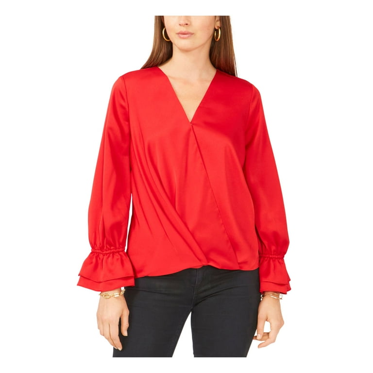 Surplice Curved Hem Long Sleeve Sweater Surplice Curved Hem Long Sleeve Sweater