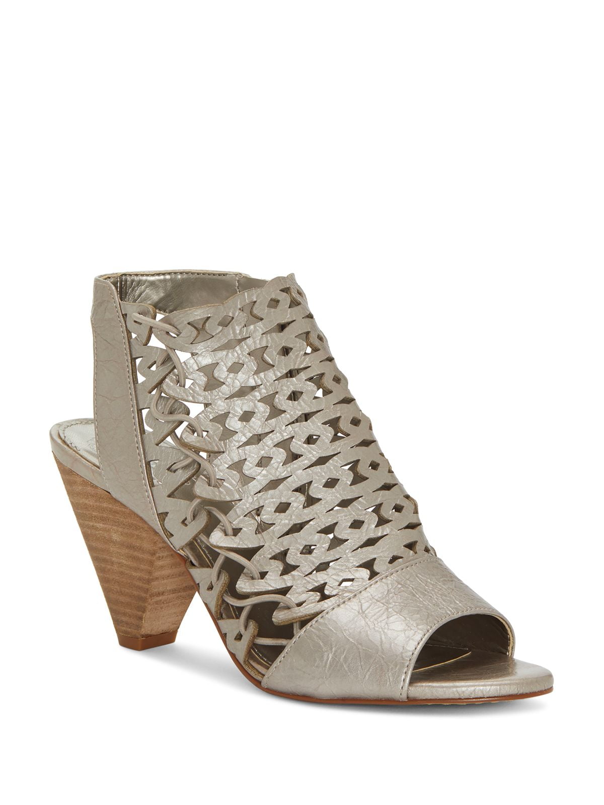 VINCE CAMUTO Womens Sandy Silver Laser Cut Caged Padded Emberla