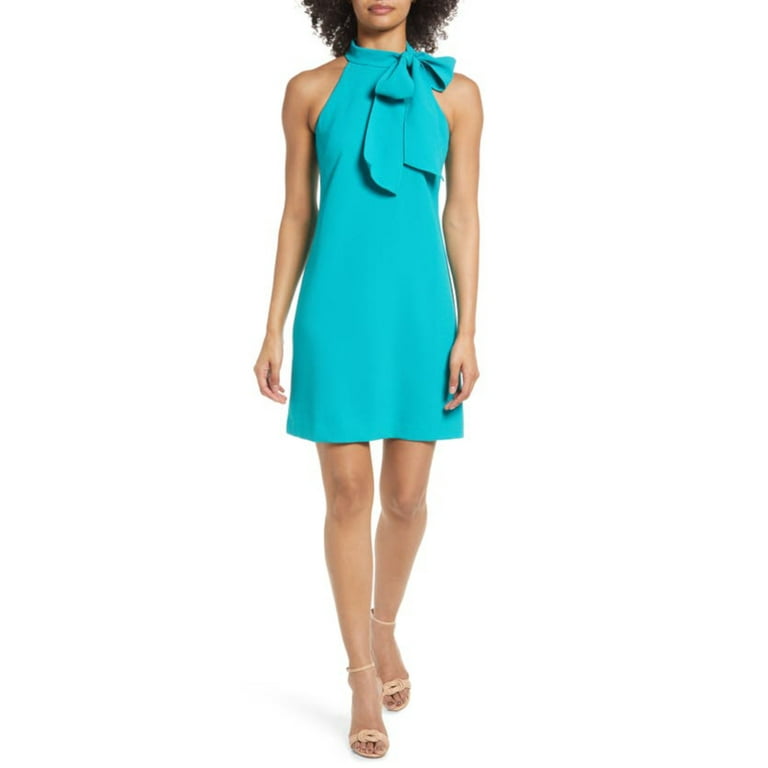 VINCE CAMUTO Womens Turquoise Stretch Zippered Darted Bow Detail