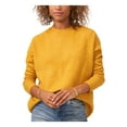 thumbnail image 1 of VINCE CAMUTO Womens Yellow Stretch Ribbed Center Seam Drop Shoulder Heather Long Sleeve Crew Neck Sweater L, 1 of 2