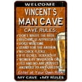 thumbnail image 1 of VINCENT'S Man Cave Rules Rusty Sign Garage Decor 8 x 12 Matte Finish Metal 108120051448, 1 of 1