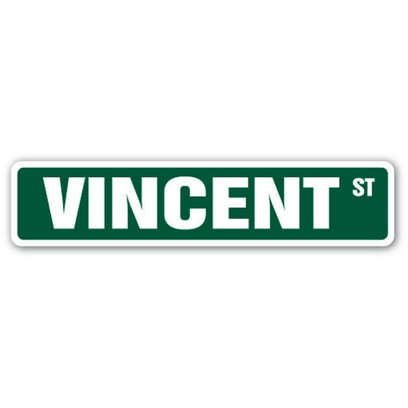 VINCENT Street Sign Childrens Name Room Sign | Indoor/Outdoor | 18" Wide