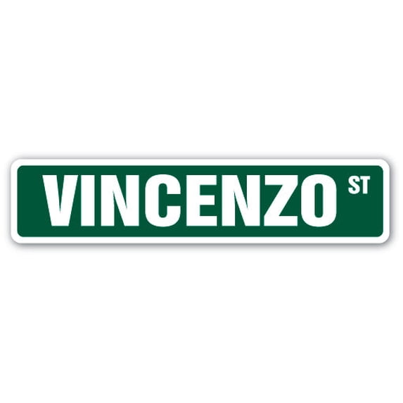 VINCENZO Street Sign Childrens Name Room Sign | Indoor/Outdoor | 30" Wide