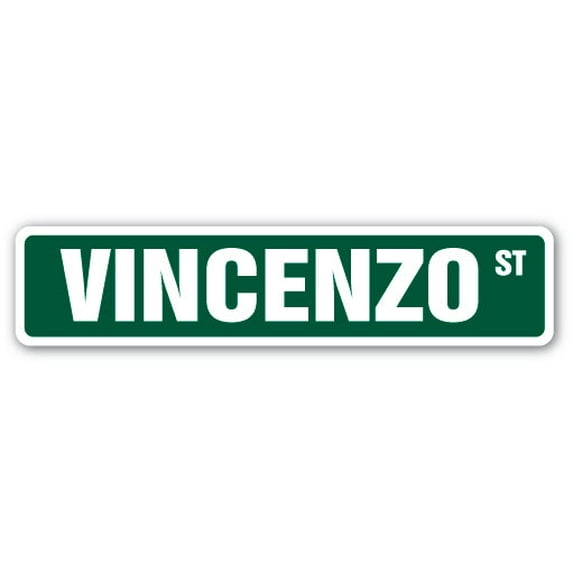 VINCENZO Street Sign Childrens Name Room Sign | Indoor/Outdoor | 36" Wide