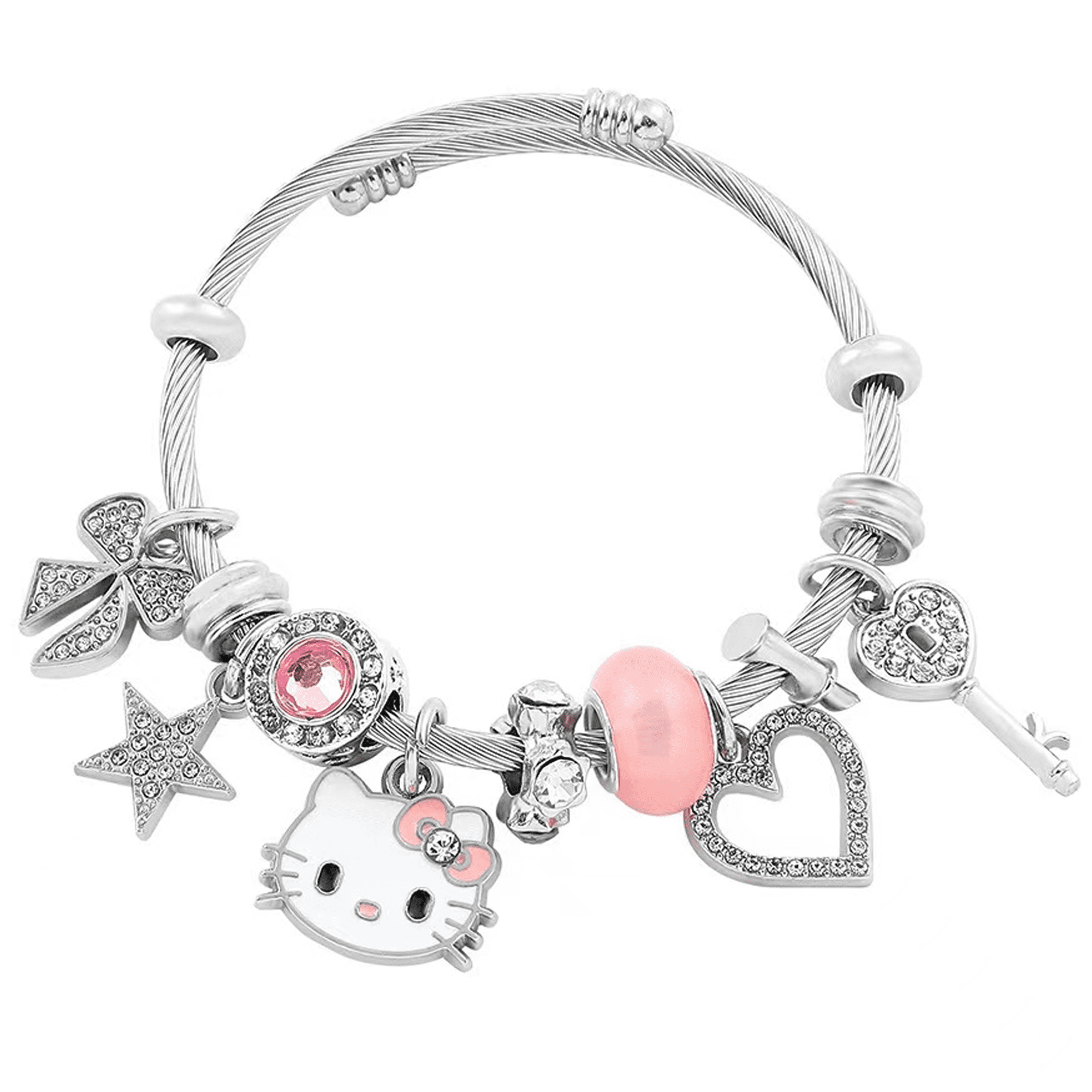 VINCHIC Hello Kitty Bracelet Chain Cuff Jewelry Charms for Bracelets  Fashion Cartoon Accessories for Women Girls Kids Sisters 