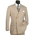 thumbnail image 1 of VINCI Men's Beige Glen Plaid Double-Breasted Classic-Fit Suit - NEW - 54L (Big & Tall), 1 of 3