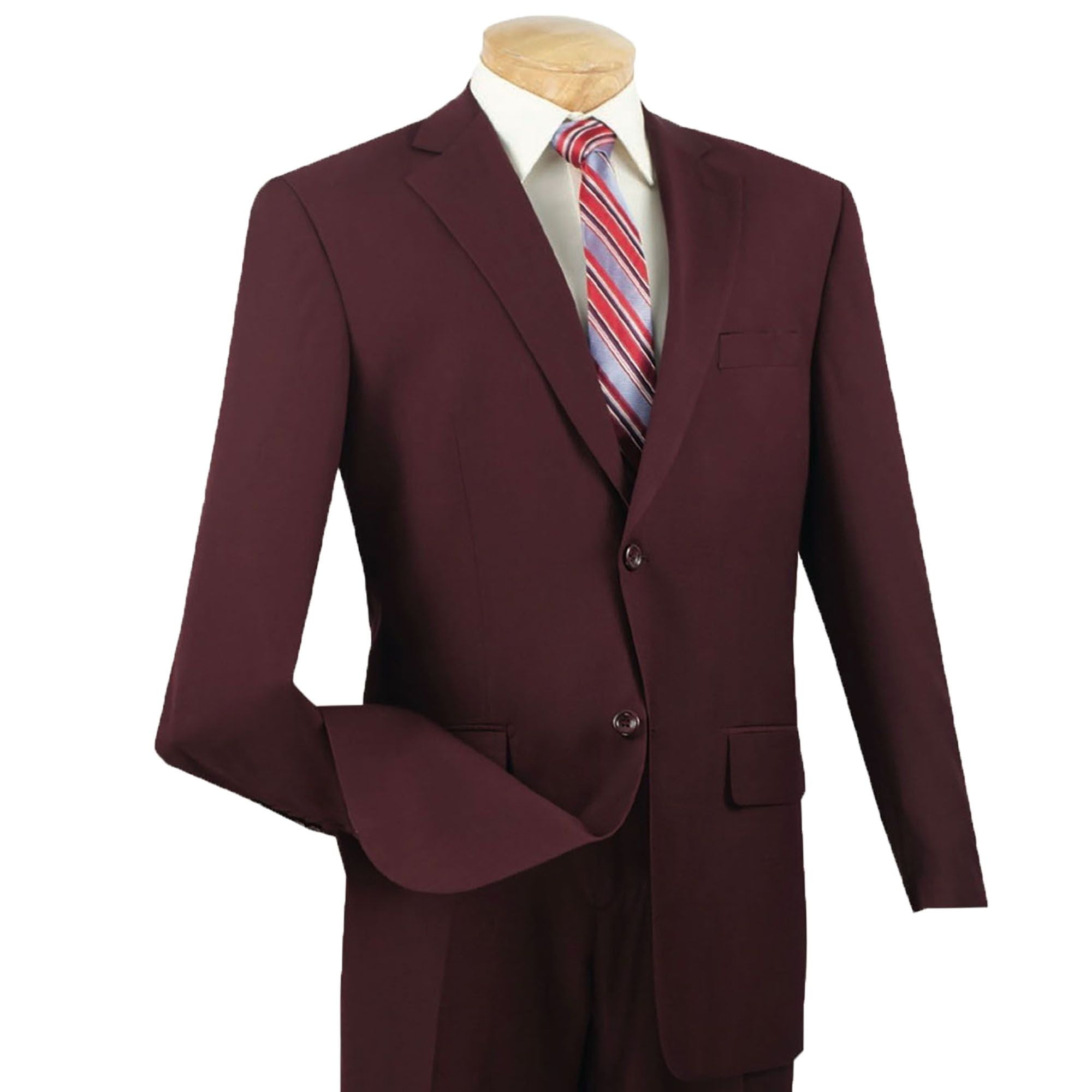 3 Pcs Burgundy Mens Suit - We Dress