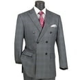thumbnail image 1 of VINCI Men's Charcoal Gray Glen Plaid Double-Breasted Classic-Fit Suit - NEW - 52R (Big & Tall), 1 of 3