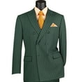thumbnail image 1 of VINCI Men's Hunter Green Pinstripe Double-Breasted 6-Button Classic Fit Suit - NEW - 38S, 1 of 3
