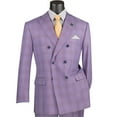 thumbnail image 1 of VINCI Men's Light Purple Glen Plaid Double-Breasted Classic-Fit Suit - NEW - 50L (Big & Tall), 1 of 3
