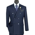thumbnail image 1 of VINCI Men's Navy Blue Glen Plaid Double-Breasted Classic-Fit Suit - NEW - 38R, 1 of 3