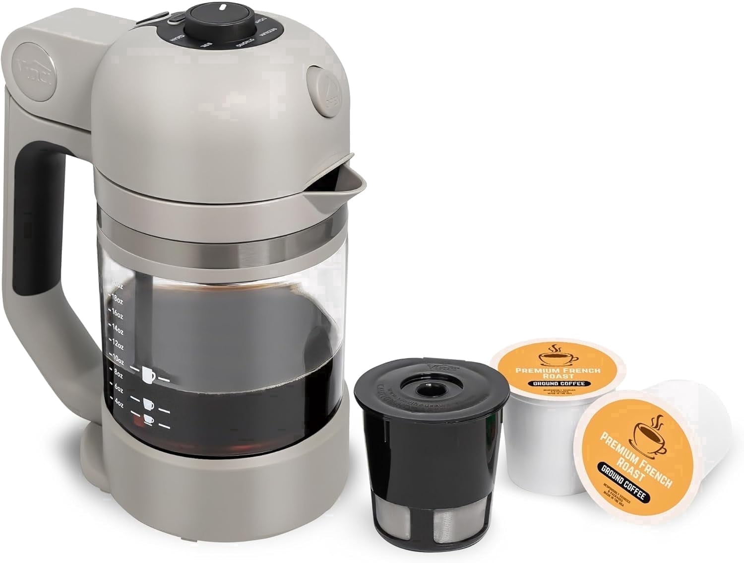 VINCI Micro Café Single-Serve Coffee Brewer | Compatible with Keurig K-Cups, K-Pods | Compact, Portable | Enclosed Brewing for Hotter Coffee | Large Capacity Reusable Filter Cup Included