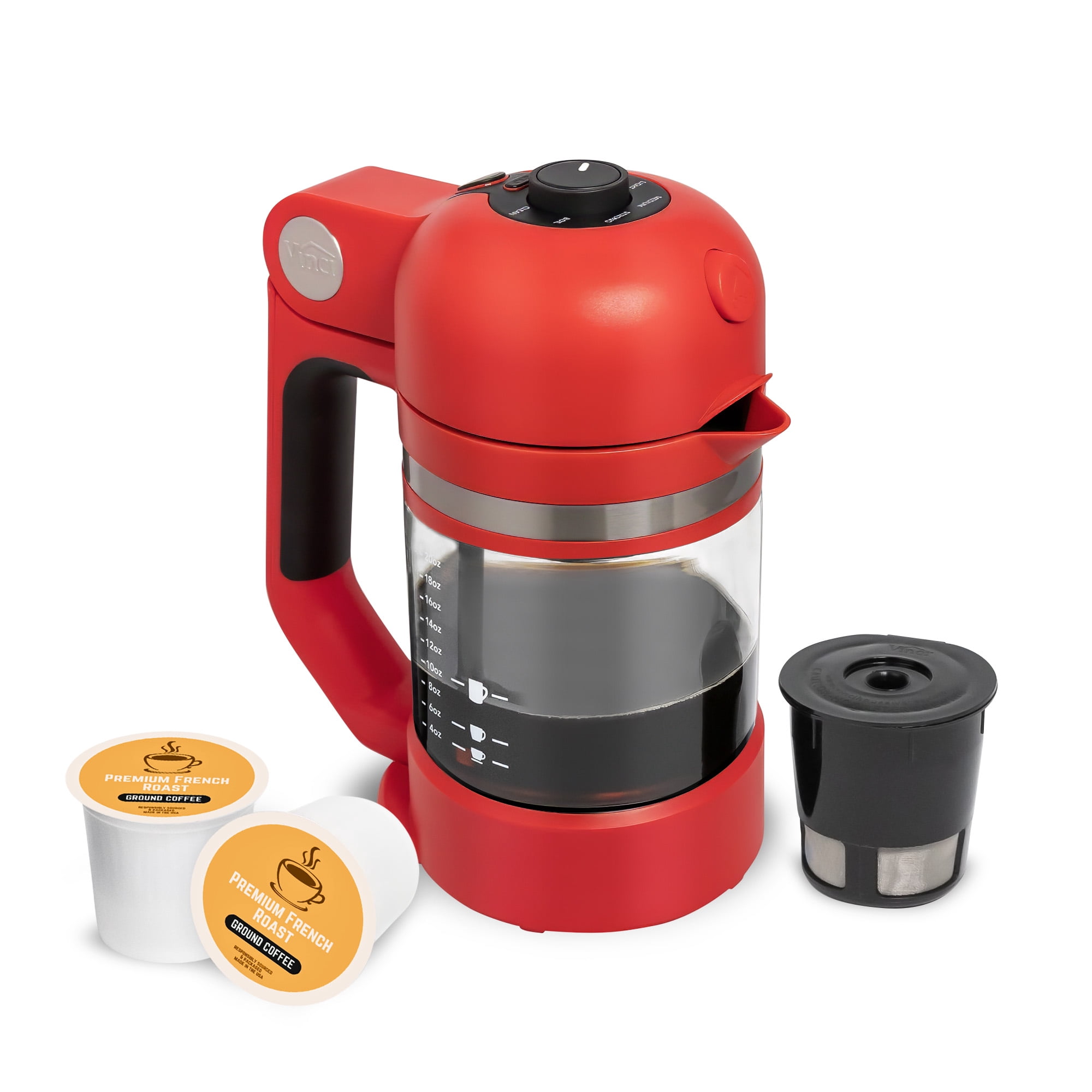 VINCI Micro Café Single-Serve Coffee Brewer | Compatible with Keurig K-Cups, K-Pods | Compact, Portable | Enclosed Brewing for Hotter Coffee | Large Capacity Reusable Filter Cup Included