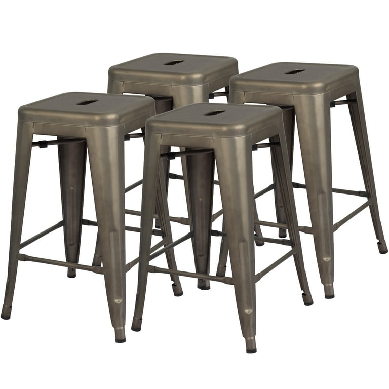 VINEEGO 24 Inches Modern Metal Bar Stools for Counter Height