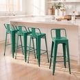 thumbnail image 1 of Devoko 30 Inch Metal Bar Stools Set of 4, Stackable Kitchen Island Bar Stools with Removable Back, Industrial Dining Chairs for Kitchen, Dining Room（Green）, 1 of 7