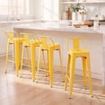 thumbnail image 1 of Devoko 30 Inch Metal Bar Stools Set of 4, Stackable Kitchen Island Bar Stools with Removable Back, Industrial Dining Chairs for Kitchen, Dining Room（Yellow）, 1 of 7
