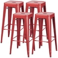 thumbnail image 1 of VINEEGO 30 inches Metal Bar Stools High Backless Stackable Stools Indoor Counter Stools Set of 4 (Red), 1 of 7