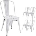 thumbnail image 1 of VINEEGO Metal Dining Chair Indoor-Outdoor Use Stackable Classic Trattoria Chair Fashion Dining Metal Side Chairs for Bistro Cafe Restaurant Set of 4 (DIstressed White), 1 of 7