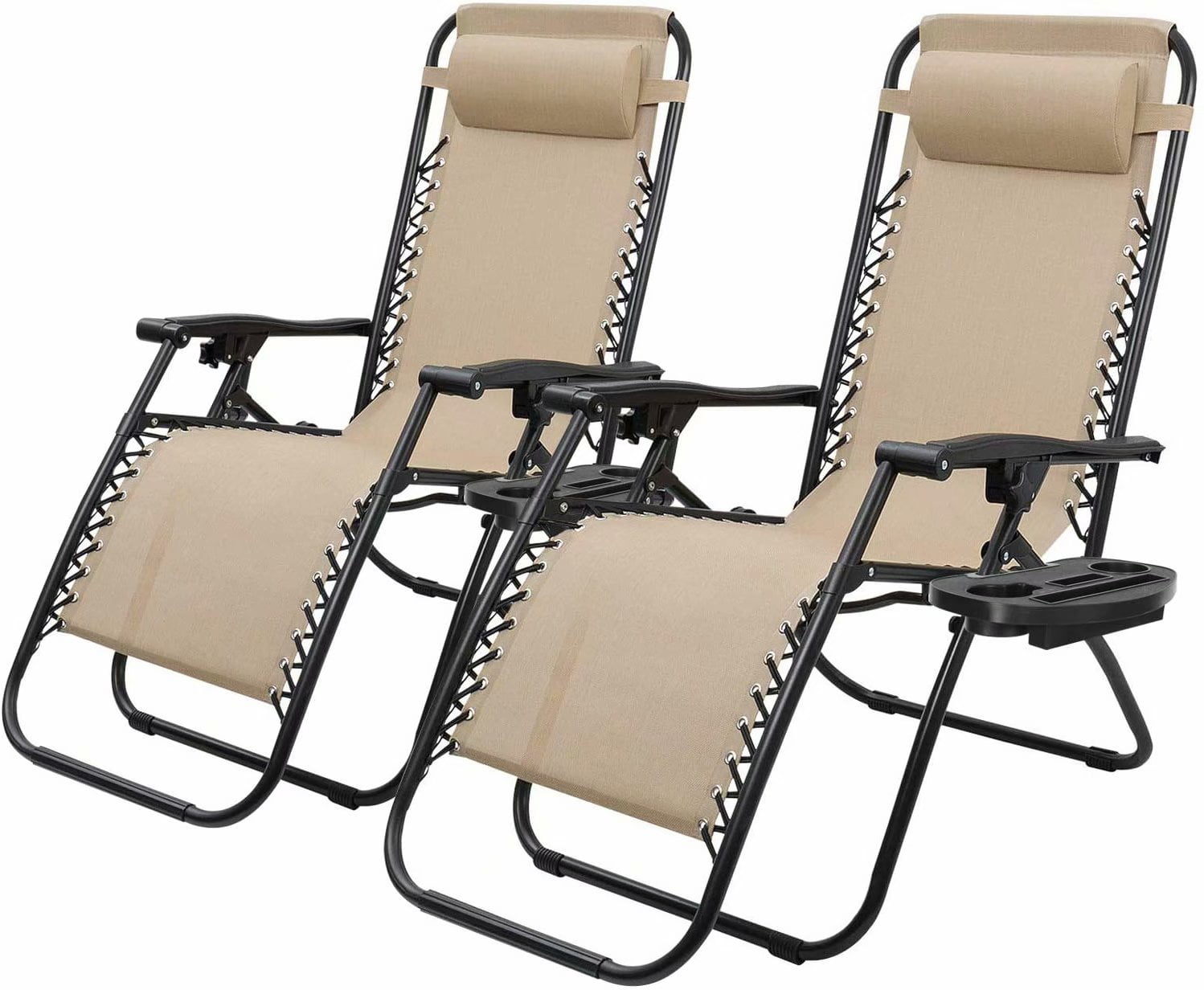 VINEEGO Zero Gravity Chair Set of 2 Patio Adjustable Folding Lounge