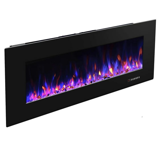 VINEMOUNT 60'' Wall Mounted Electric Fireplace, with Remote & Touch Screen Control, Overheating Protection