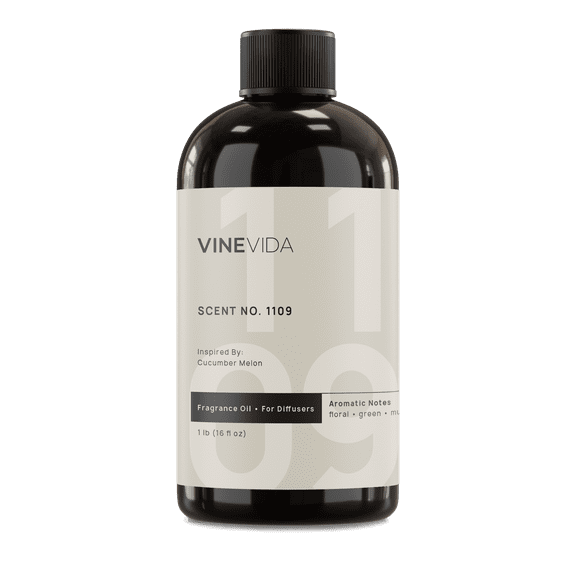 VINEVIDA Scent NO. 1109, Inspired By: Cucumber Melon Fragrance Oil for Cold Air Diffusers, 16 Fl Oz