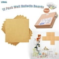 "VING 12 Pack 12""x12"" 1/2"" Thick Stick & Hang Cork Board Tiles with