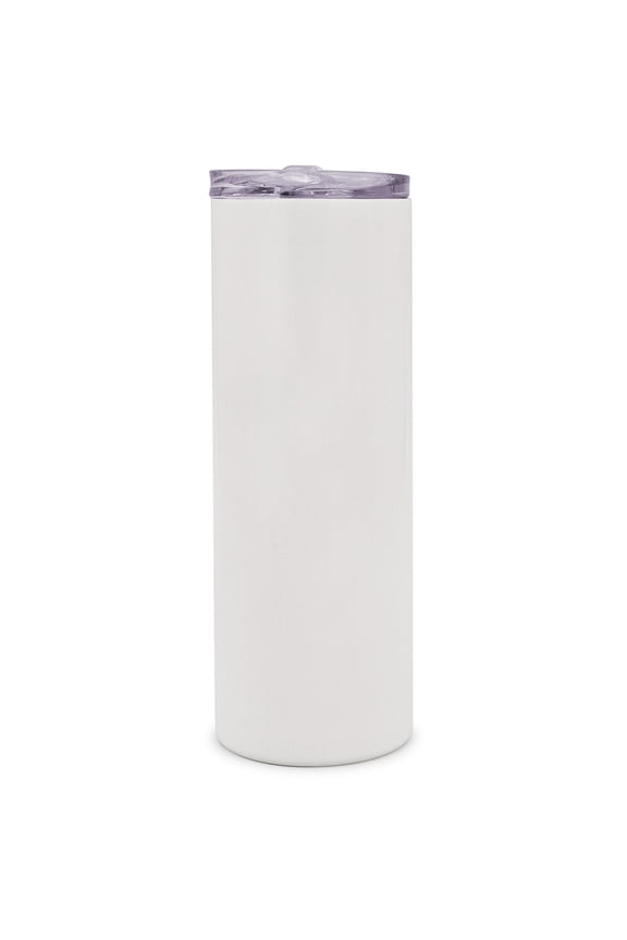 25 Pack 20oz White Sublimation Blank Straight Tumbler Stainless Steel Insulated Water Bottle Double Wall Vacuum Taperless Travel Cup with Lid and Straw
