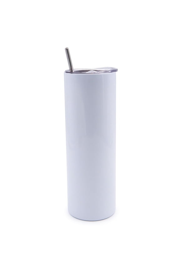 30 Pack Bulk 30oz Sublimation White Blank Skinny Tumbler Stainless Steel Insulated Cup Double Wall Vacuum Water Bottle with Lid and Straw
