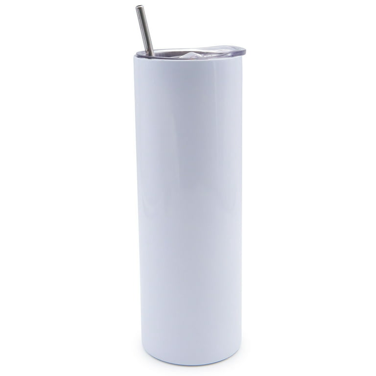 VING 30 Pack Bulk 30oz Sublimation White Blank Skinny Tumbler Stainless  Steel Insulated Cup Double Wall Vacuum Water Bottle with Lid and Straw 