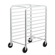 VINGLI 10-Tier Full/Half Sheet Pan Rack, Aluminum Bakery Rack, Speed Rack, Bakers Rack with Lockable Wheels for Home Commercial Kitchen, Restaurant, Cafeteria, Dessert Shop, 20"W x 26"D x 38"H