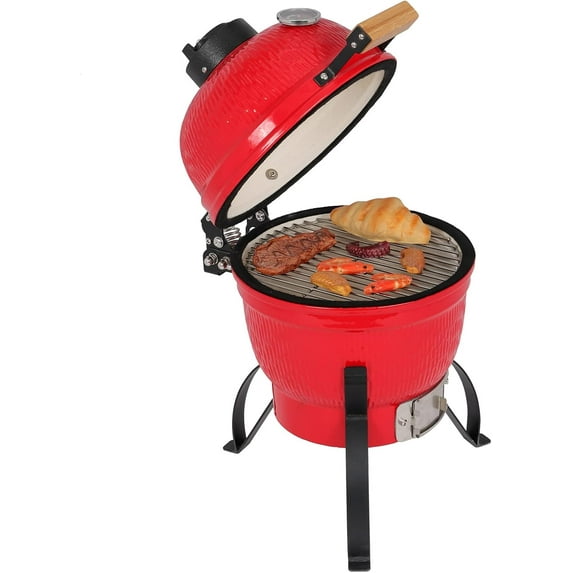 VINGLI 13" Kamado Grill Charcoal Grills Portable Barbecue Grill BBQ Kettle Stand Lid Perfect for Outdoor Camping Patio Backyard Picnic