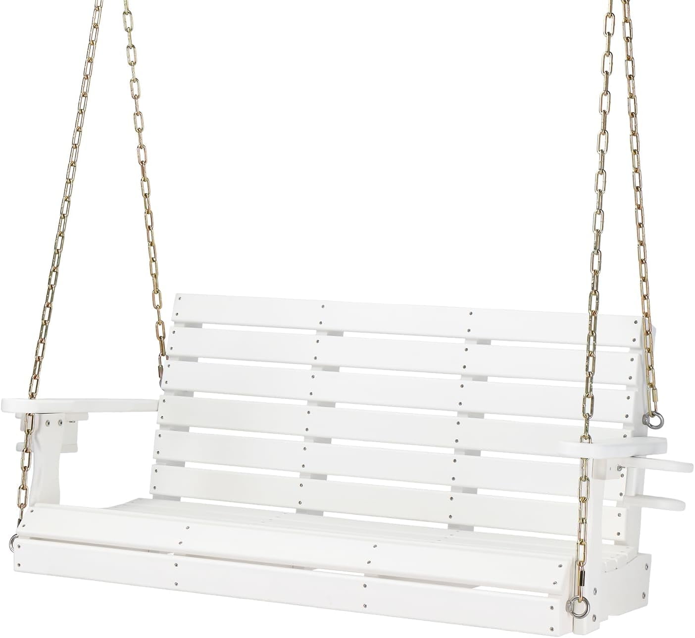 VINGLI 1600 lbs Patio HDPE Porch Swing for Outdoors, 4 ft White