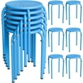 thumbnail image 1 of VINGLI 17.7in Metal Stackable Stools Portable Stacking Chairs Nesting Stool Decoration Round Stools Pack of 6 for Home Outdoor Indoor Office (Blue-Metal), 1 of 12