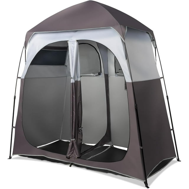 VINGLI 2 Room Shower Tent, 7.5 FT Instant Pop Up Shelter with Carrying