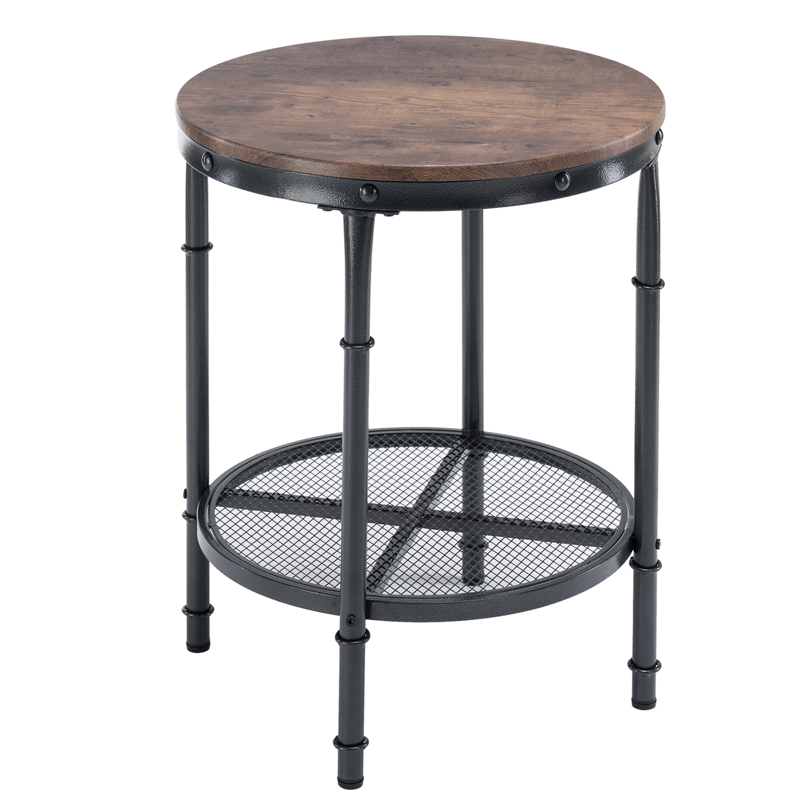 VINGLI 20" End Tables for Living Room, Small Wood Round Side Table with
