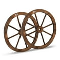thumbnail image 1 of VINGLI 24" Decorative Wooden Wheel (Set of 2), Vintage Old Western Style Wall Hanging Wood Wagon Wheel, 1 of 8