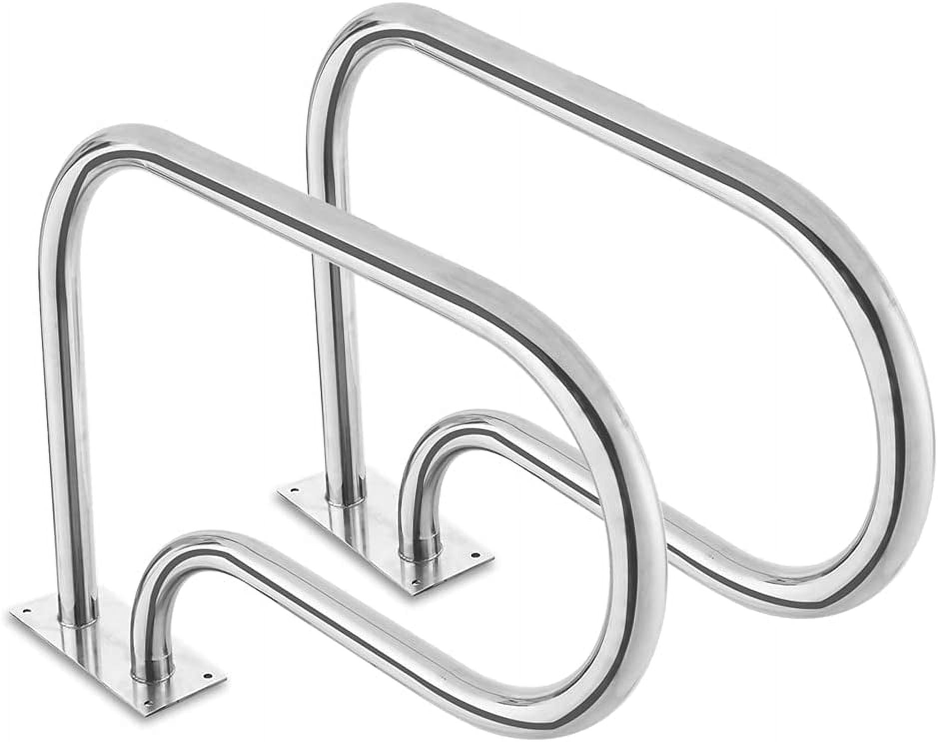 VINGLI 2PCS Swimming Pool Hand Rail, Stainless Steel 3Bend Pool Stair